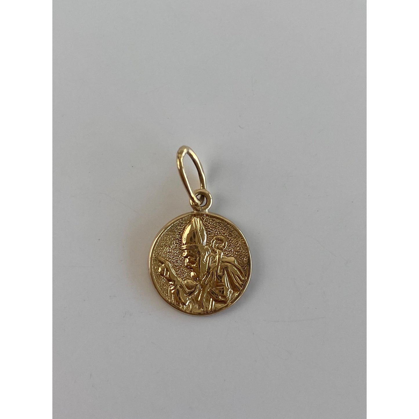 Vintage Solid 14k Yellow Gold Religious Charm