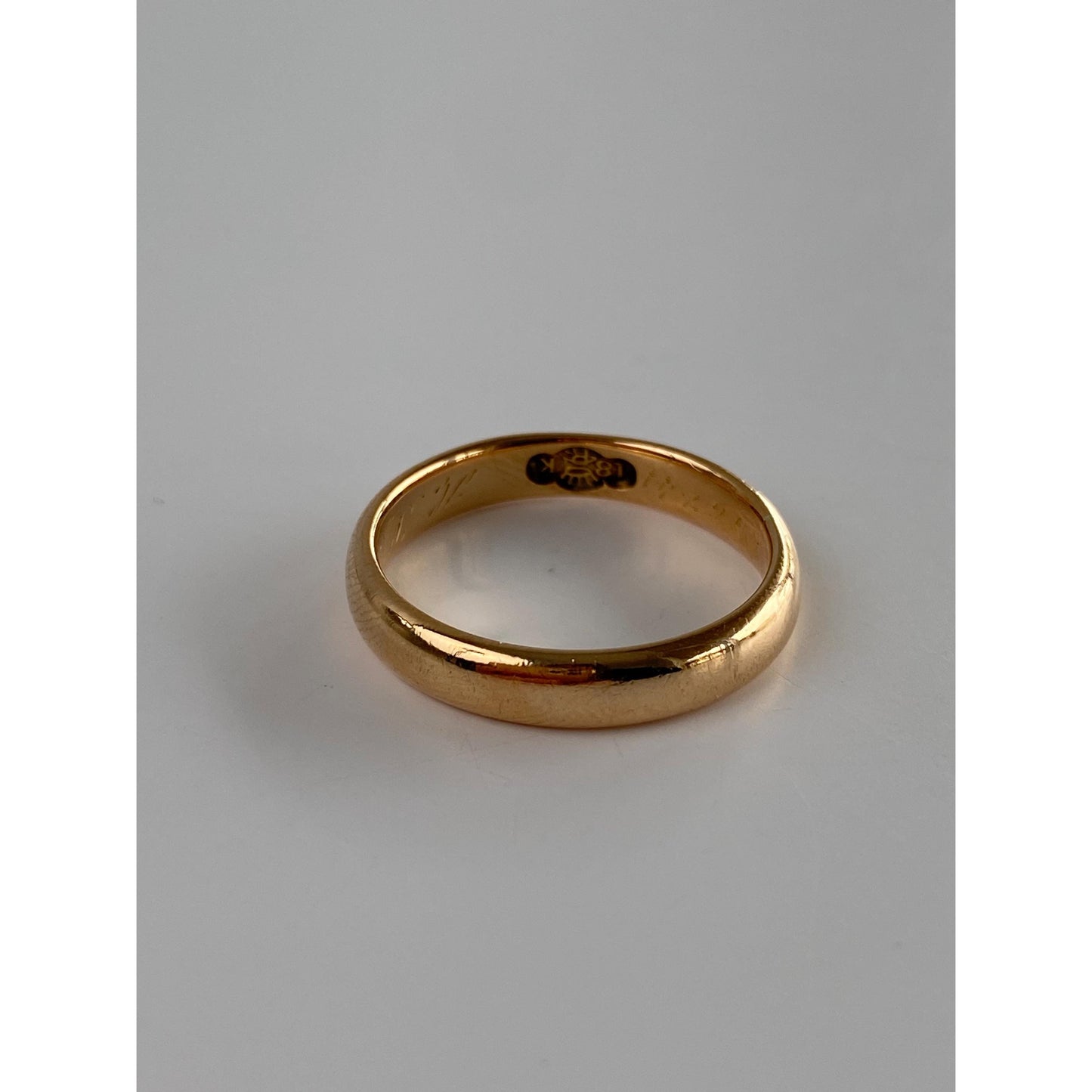 Vintage Solid 18k Yellow Gold Ring Band - Size 7.75