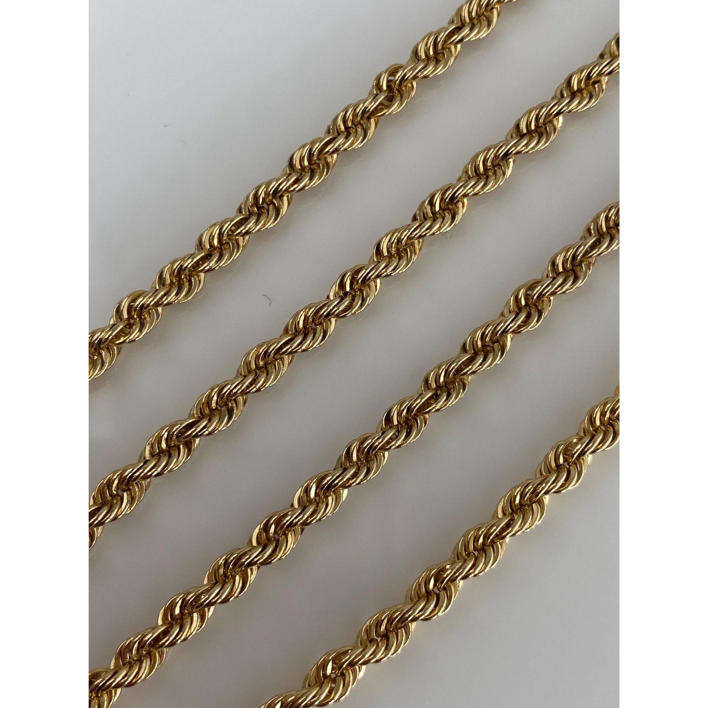 Vintage Solid 14k Yellow Gold Chunky Rope Chain Necklace - 18.25 inches