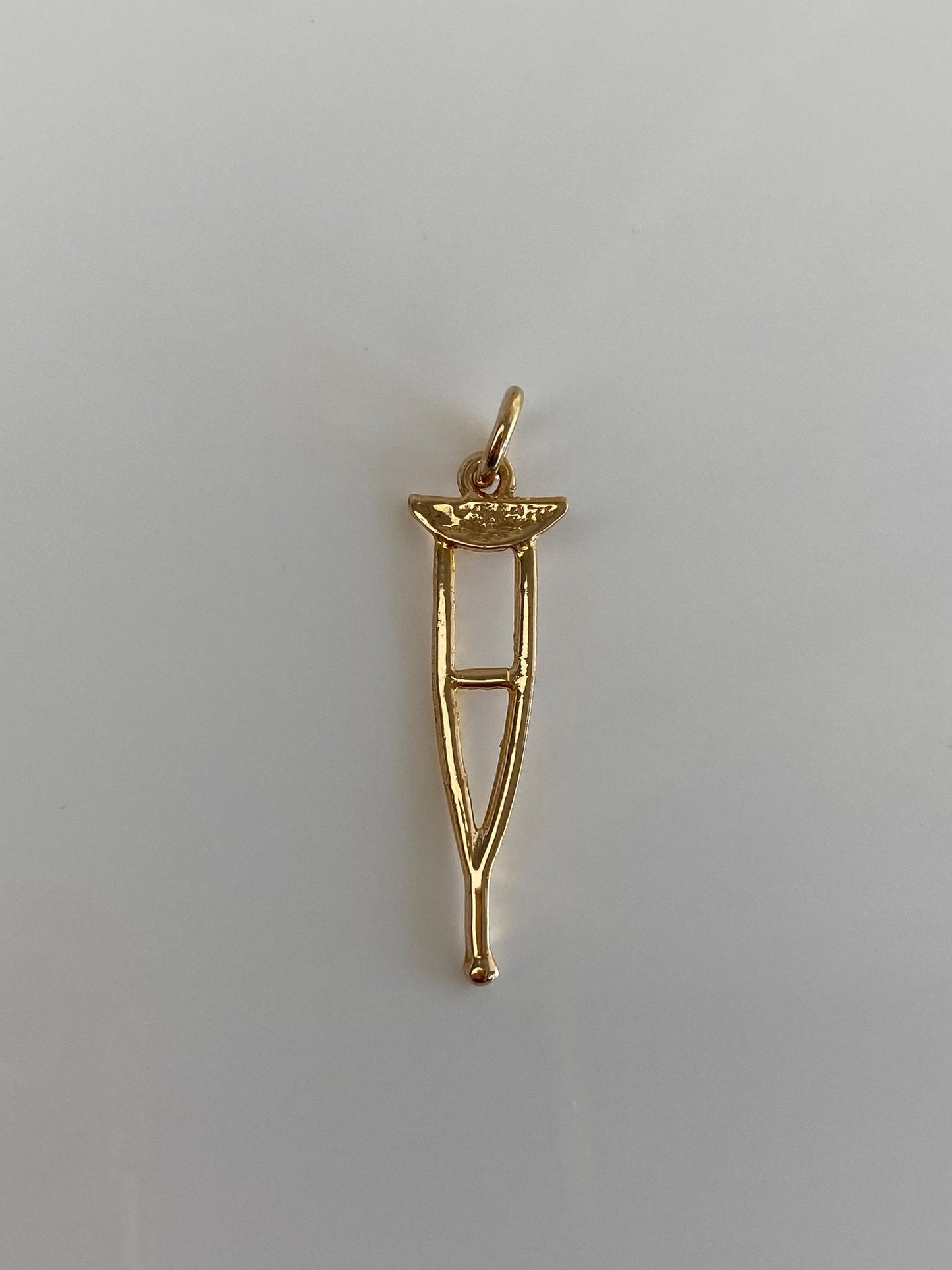 Vintage Solid 18k Yellow Gold Crutch Charm