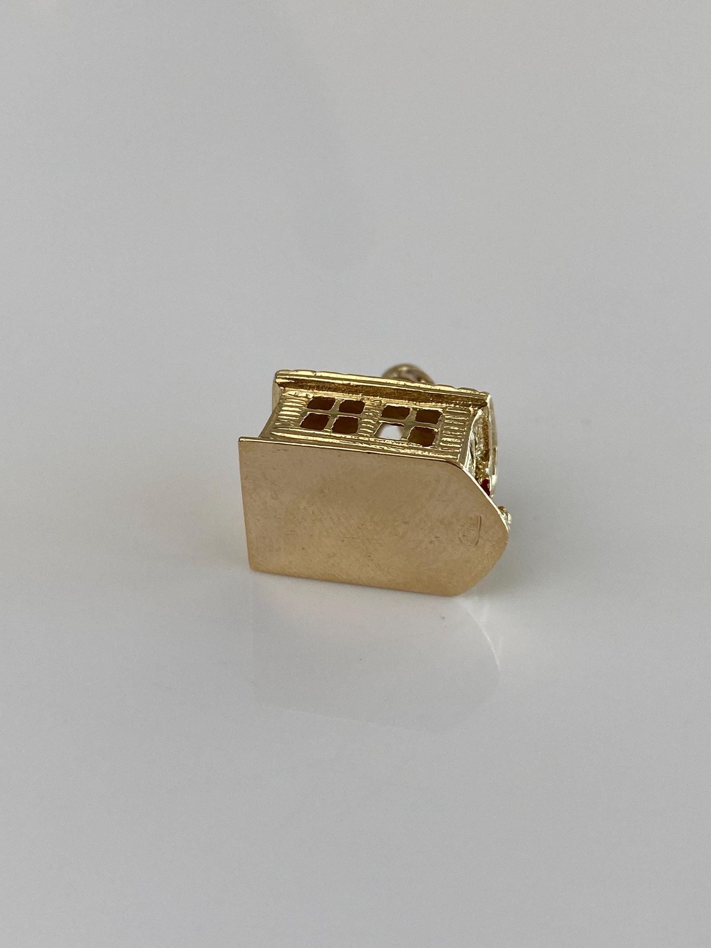 Vintage Solid 14k Yellow Gold School House Charm