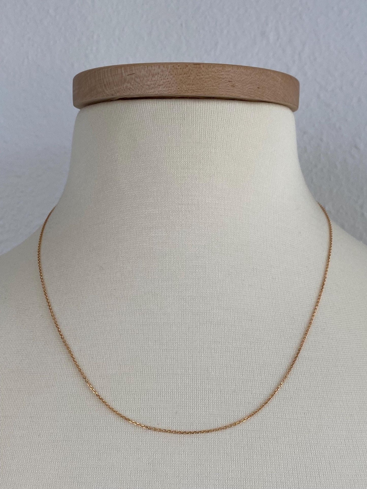 Vintage Solid 14k Rose Gold Tight Biker Link Chain Necklace - 20 inches