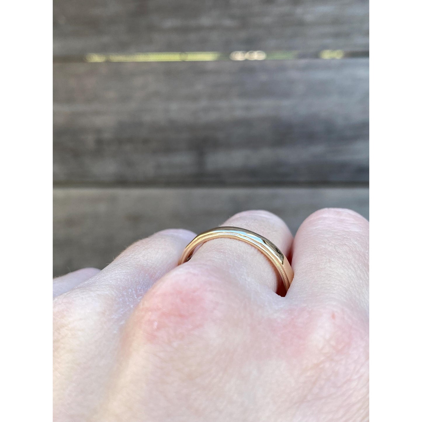 Vintage Solid 14k Yellow Gold Faceted Milgrain Ring Band - Size 11.75