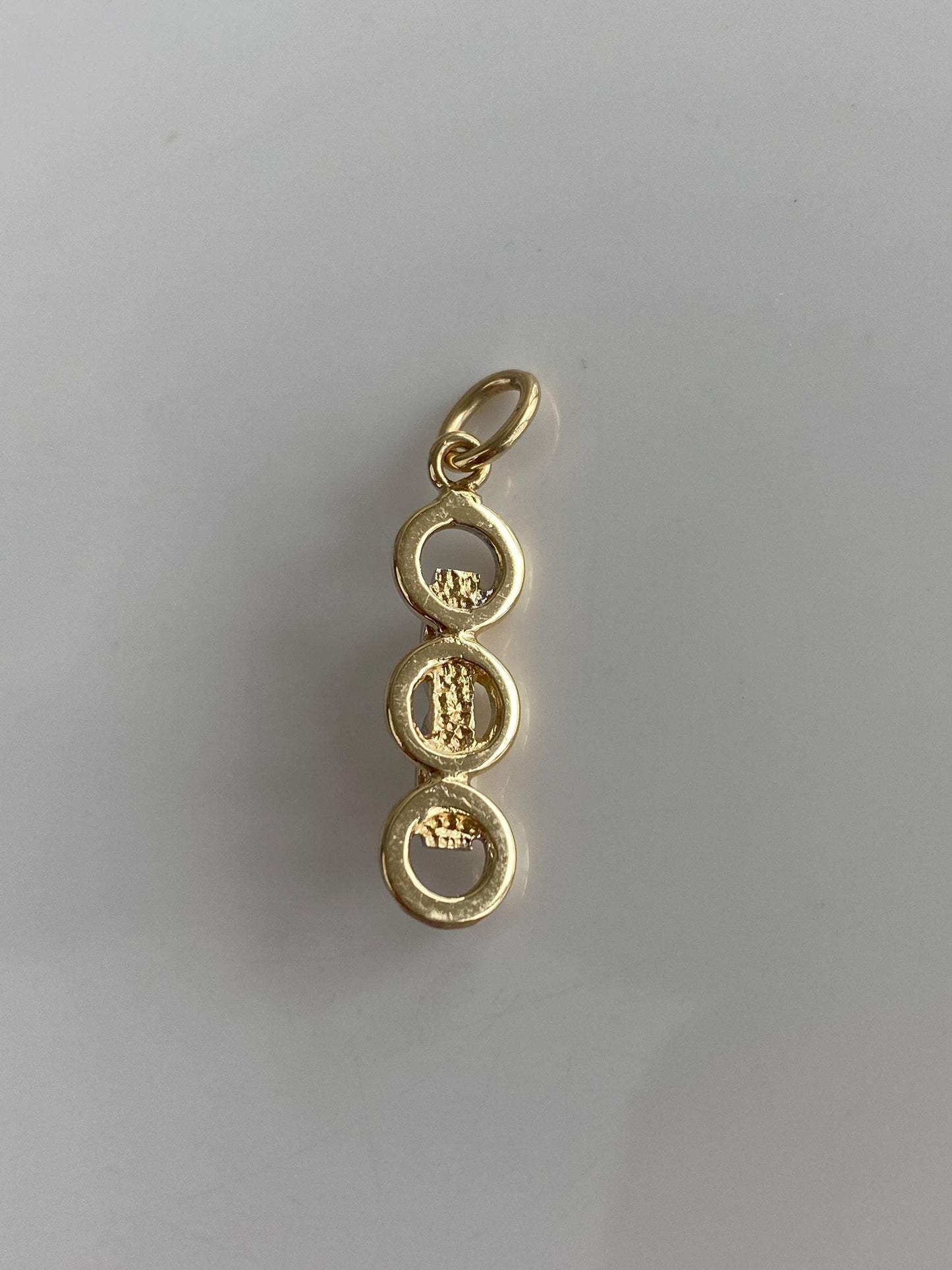 Vintage Solid 14k White & Yellow Diamonds Linked Design Charm