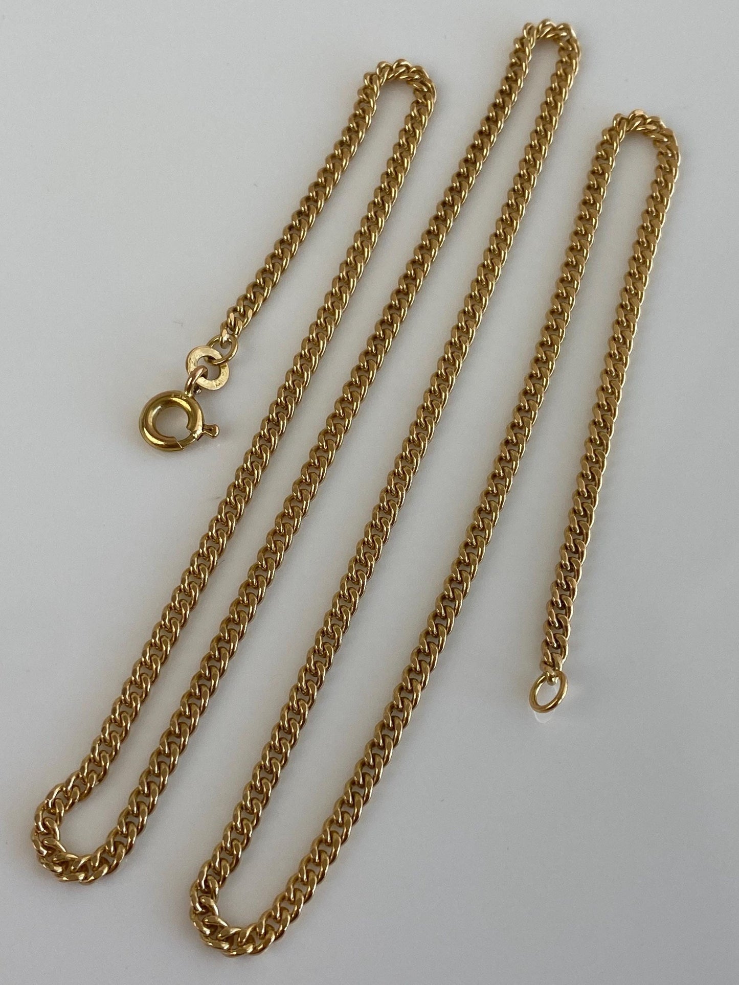 Vintage Solid 18k Yellow Gold Curb Chain Necklace - 20 inches