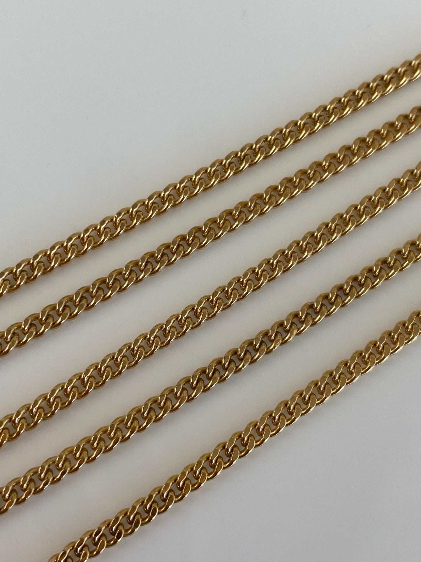 Vintage Solid 18k Yellow Gold Curb Chain Necklace - 20 inches