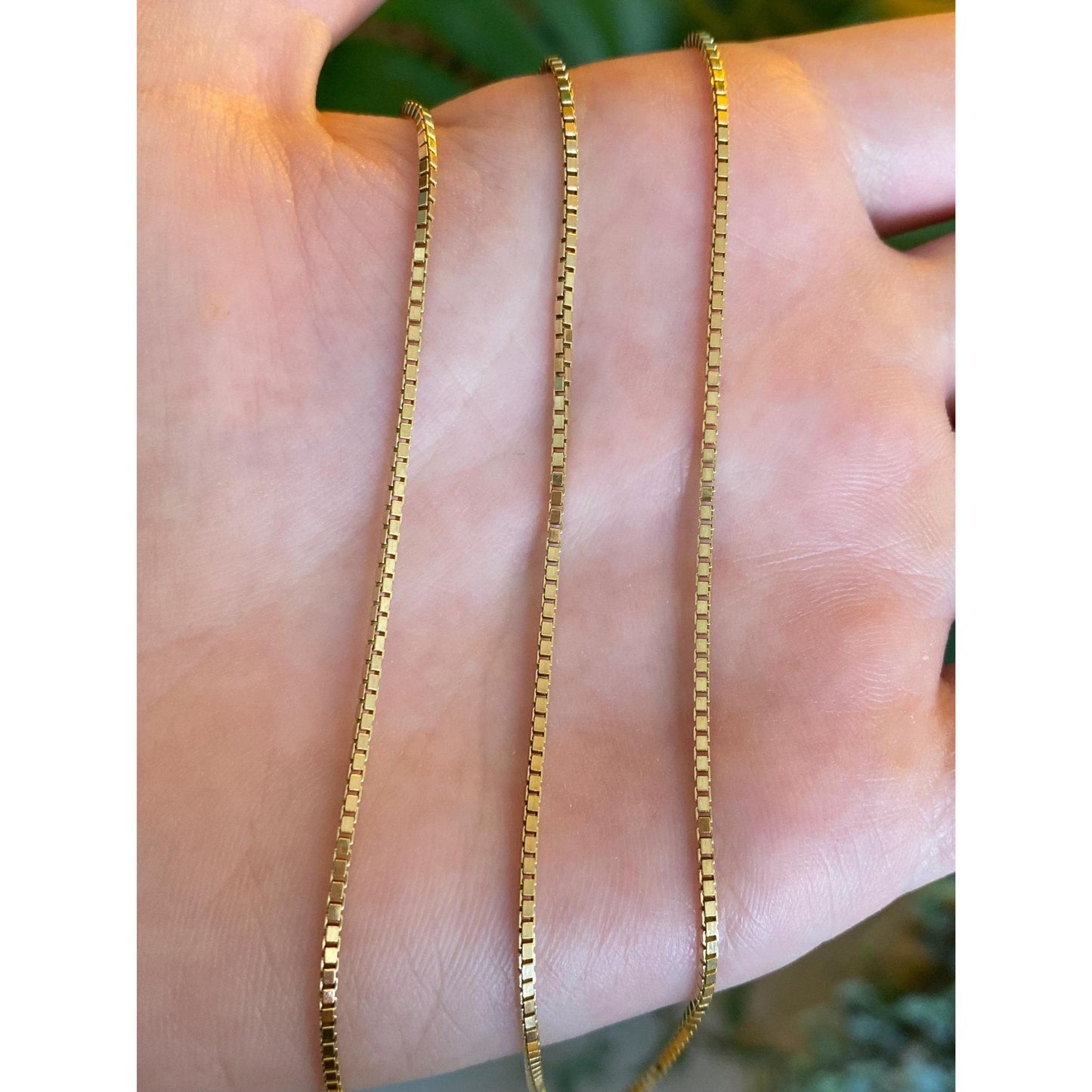 Vintage Solid 14k Yellow Gold Box Chain Necklace - 24.75 inches
