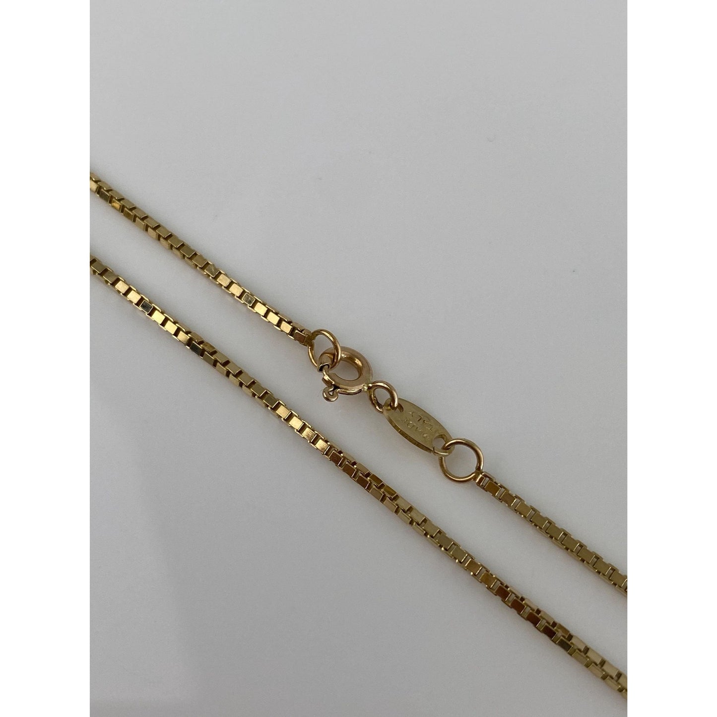 Vintage Solid 14k Yellow Gold Box Chain Necklace - 24.75 inches