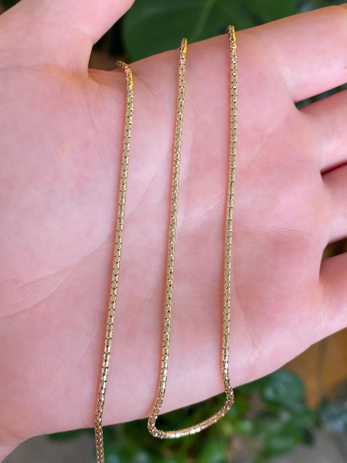 Vintage 14k Yellow Gold Rounded Fancy Chain Necklace -  16.75 inches