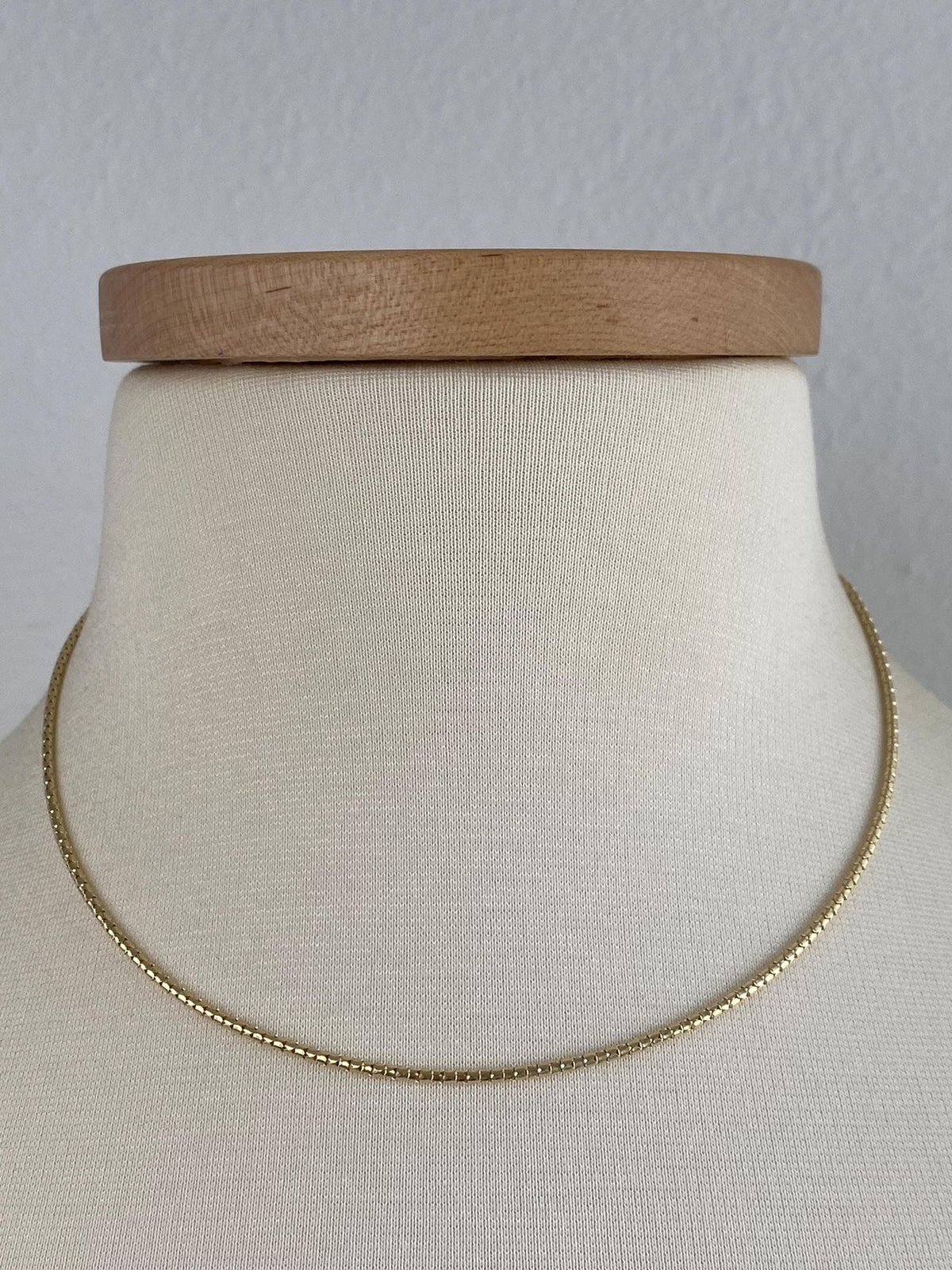 Vintage 14k Yellow Gold Rounded Fancy Chain Necklace -  16.75 inches