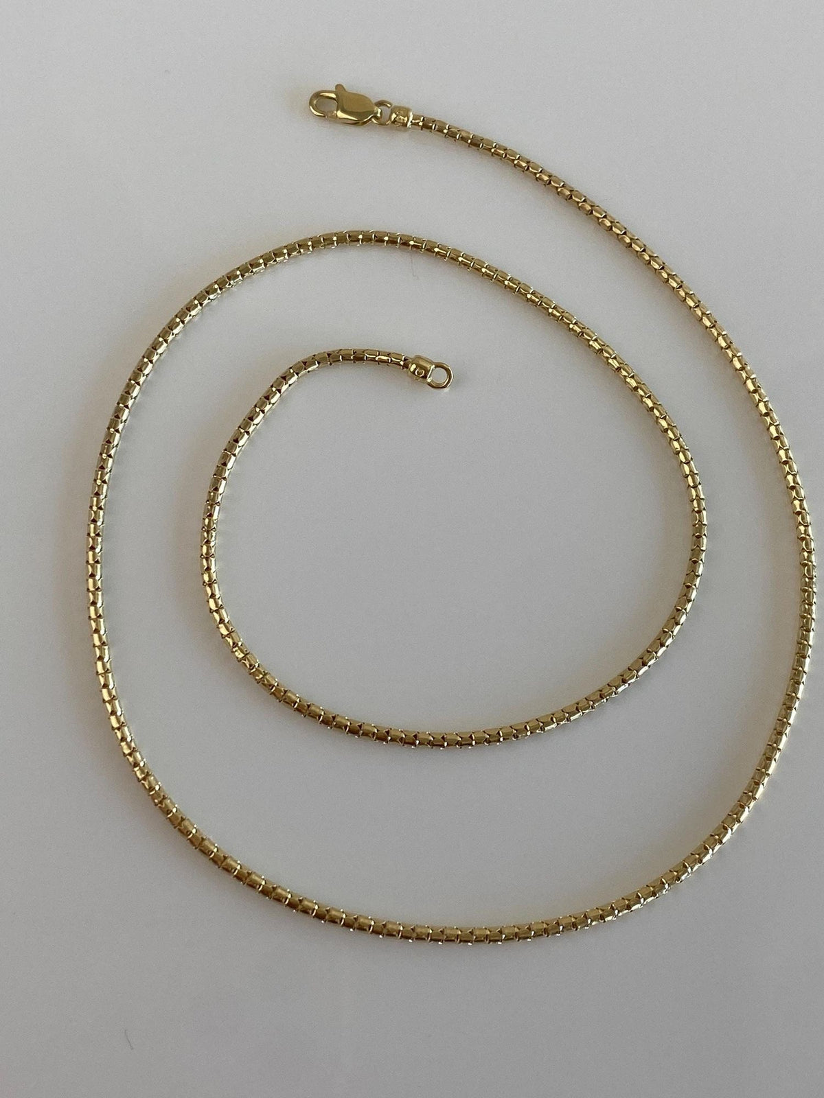 Vintage 14k Yellow Gold Rounded Fancy Chain Necklace -  16.75 inches