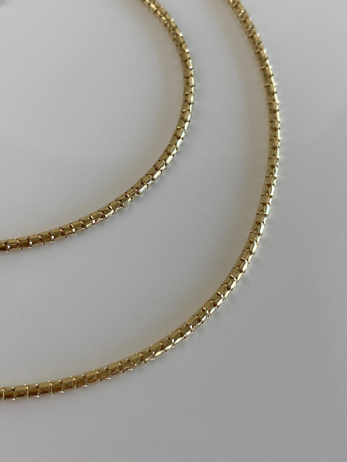 Vintage 14k Yellow Gold Rounded Fancy Chain Necklace -  16.75 inches