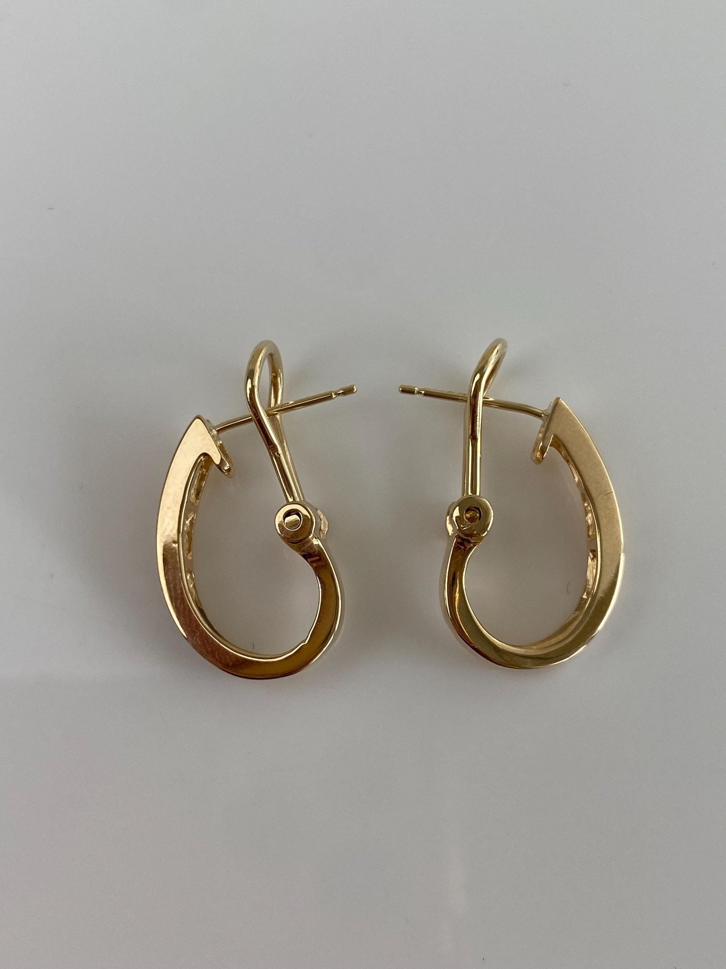 Vintage Solid 14k Yellow Gold Diamond Drop Earrings