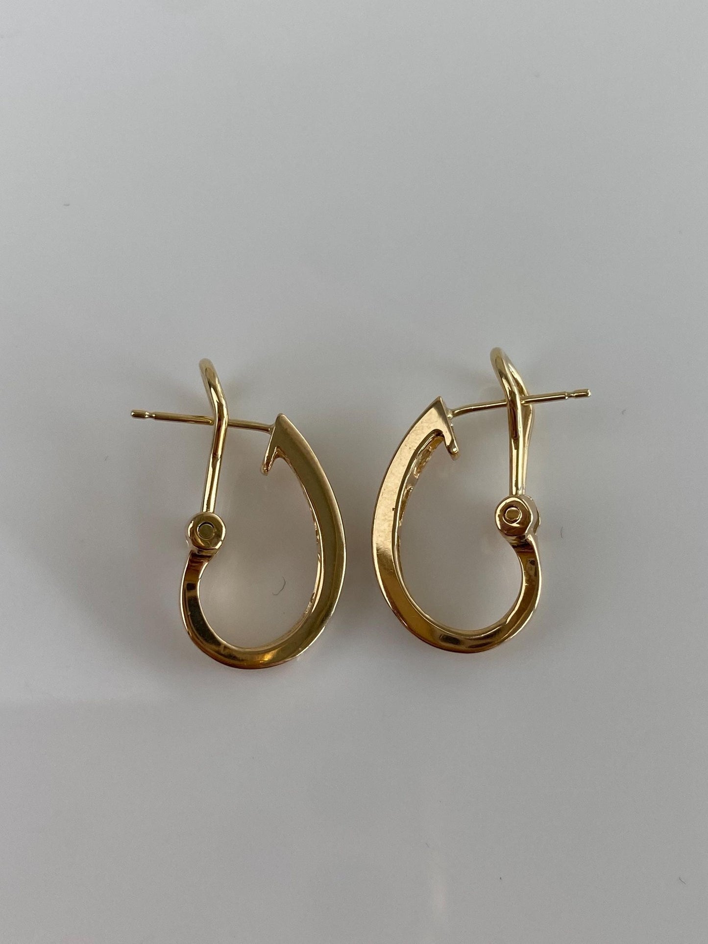 Vintage Solid 14k Yellow Gold Diamond Drop Earrings