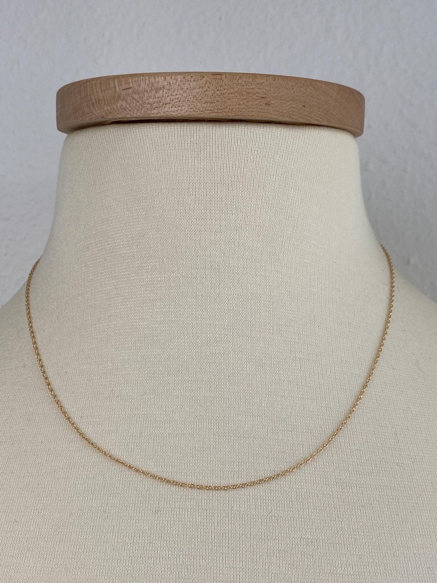 Vintage Solid 14k Yellow Gold Chain Necklace - 18 inches