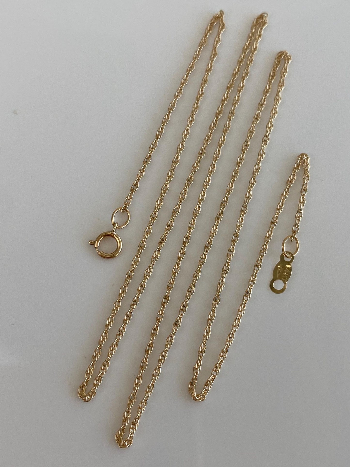 Vintage Solid 14k Yellow Gold Chain Necklace - 18 inches