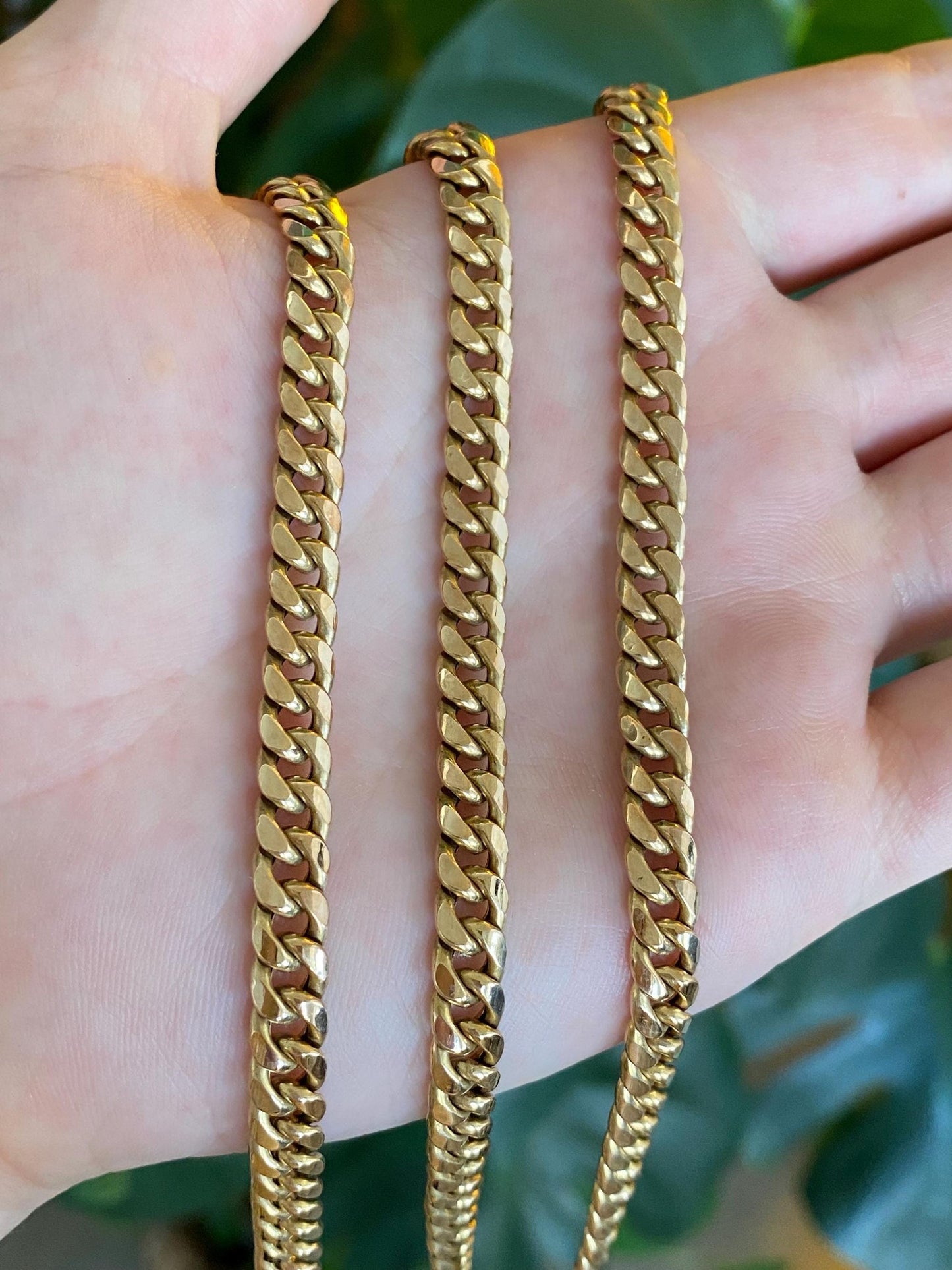 Vintage 10k Yellow Gold Chunky Curb Chain Necklace - 23 inches