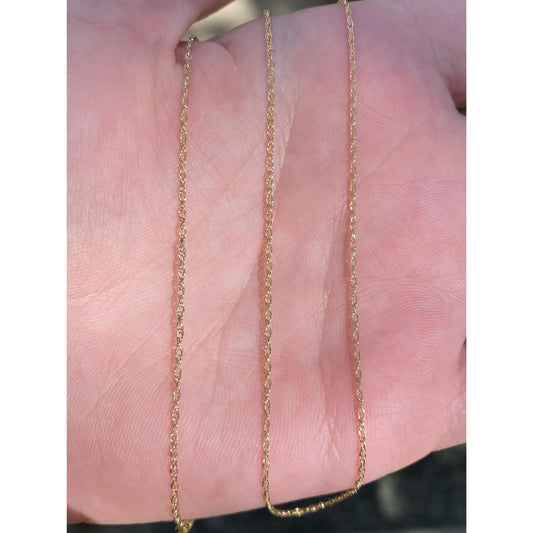 Vintage Solid 14k Yellow Gold Dainty Chain Necklace - 18.75 inches