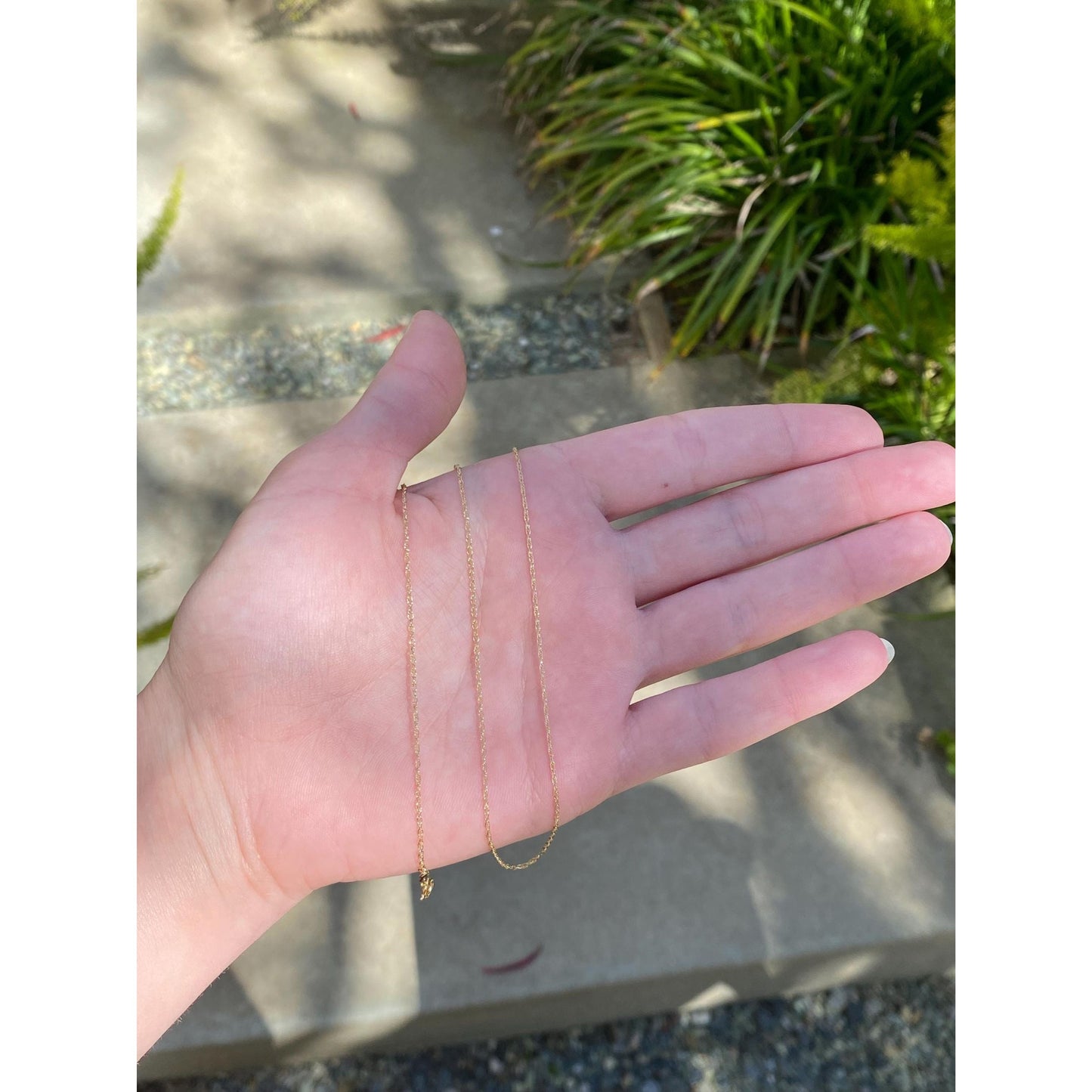 Vintage Solid 14k Yellow Gold Dainty Chain Necklace - 18.75 inches
