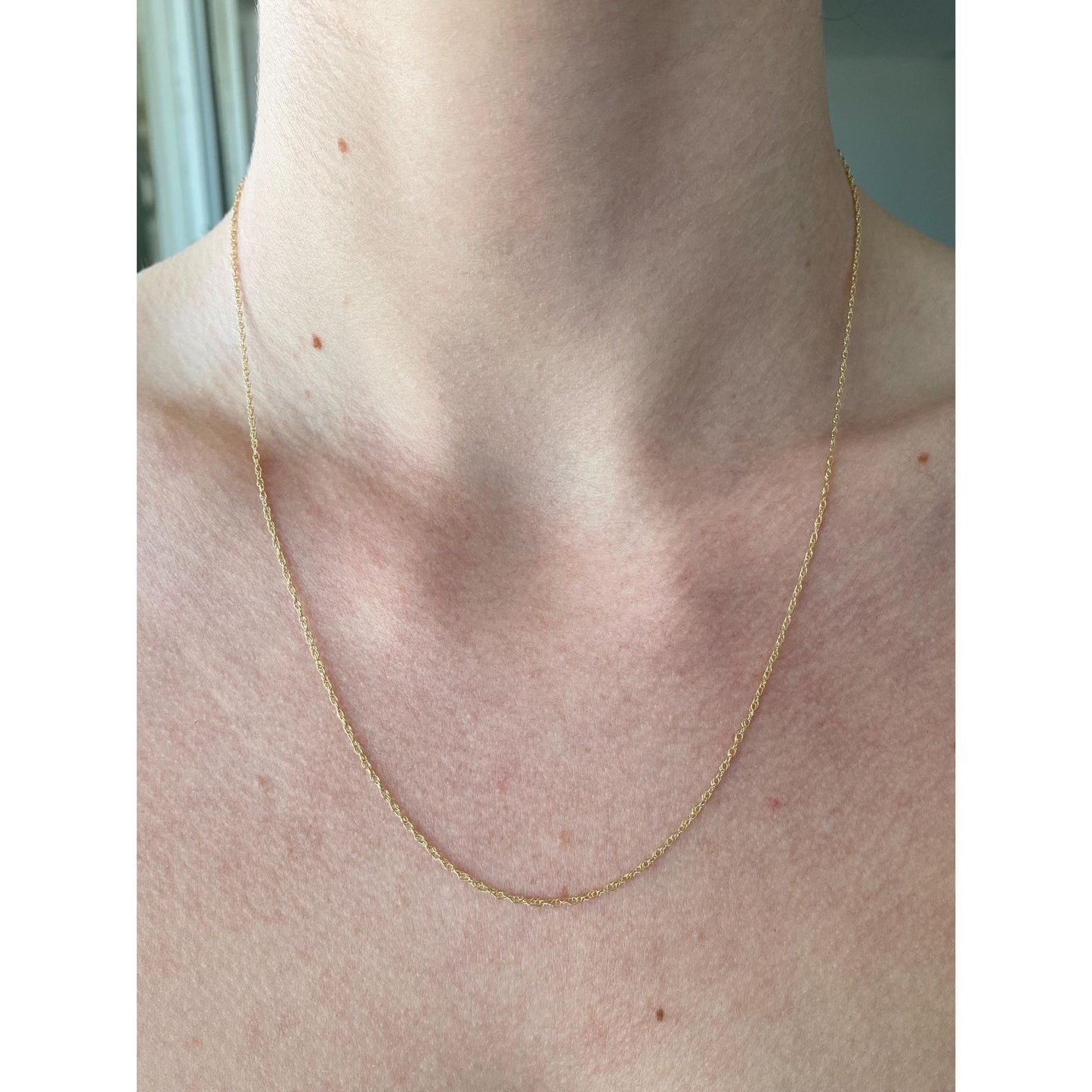 Vintage Solid 14k Yellow Gold Dainty Chain Necklace - 18.75 inches