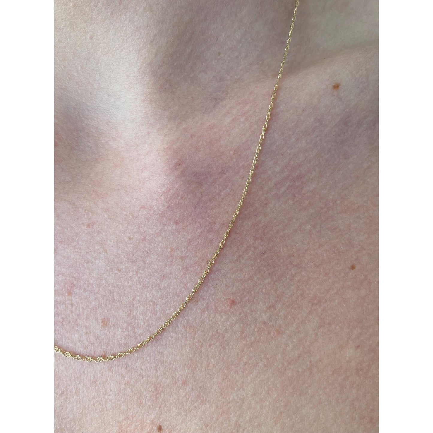 Vintage Solid 14k Yellow Gold Dainty Chain Necklace - 18.75 inches