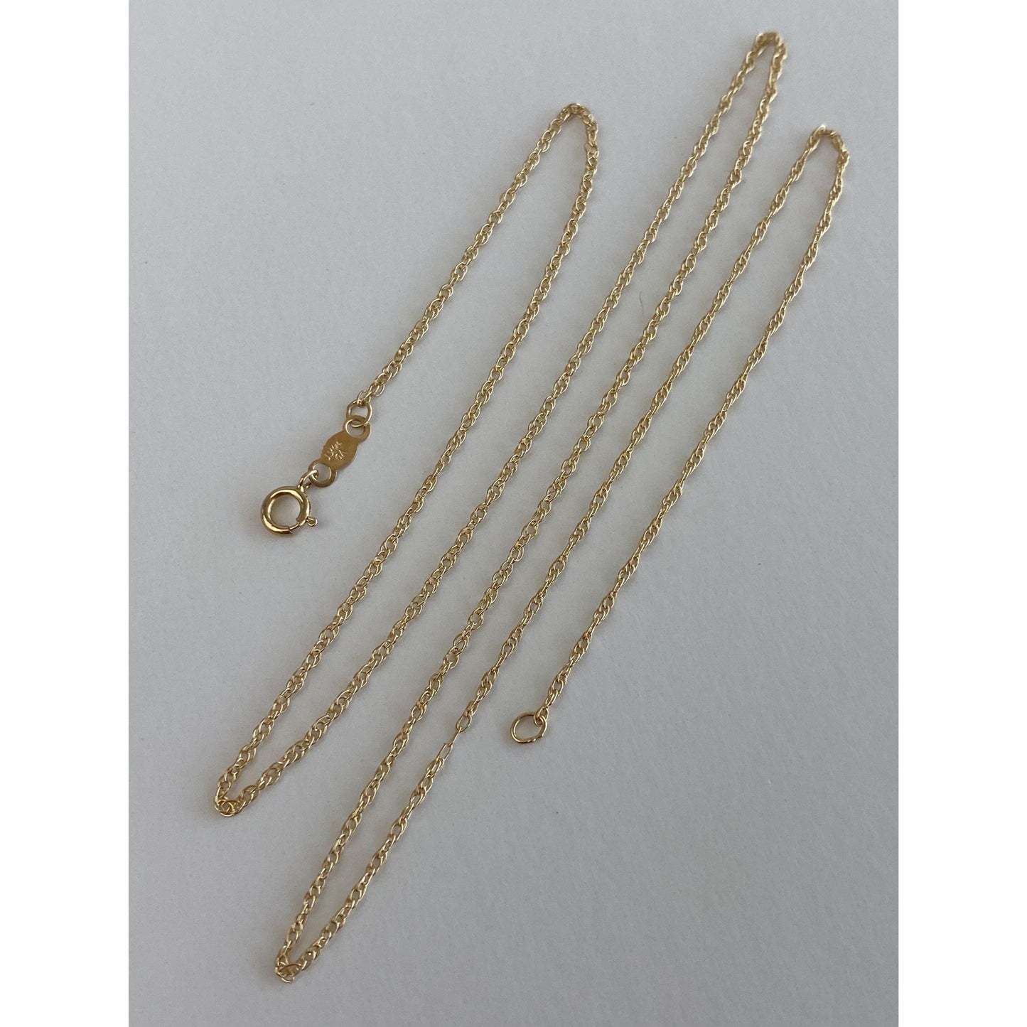 Vintage Solid 14k Yellow Gold Dainty Chain Necklace - 18.75 inches