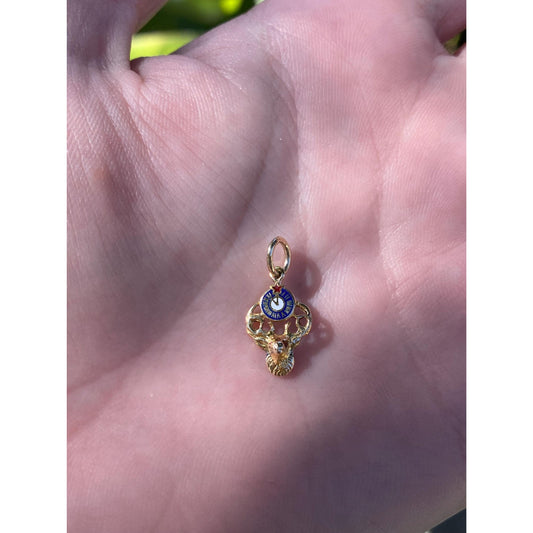 Solid 14k Yellow Gold Elk Charm