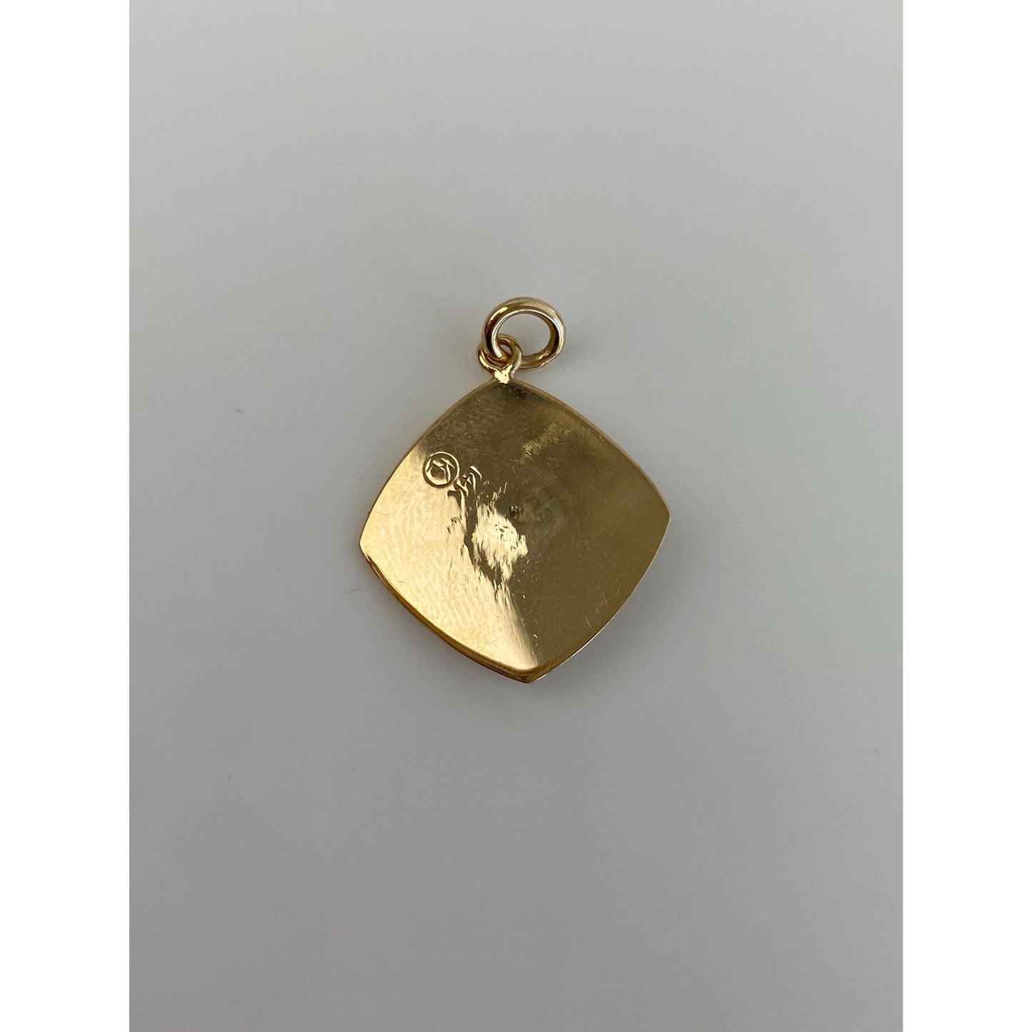 Vintage Solid 14k Yellow Gold Sapphire Cabochon Textured Cufflink Conversion Charm