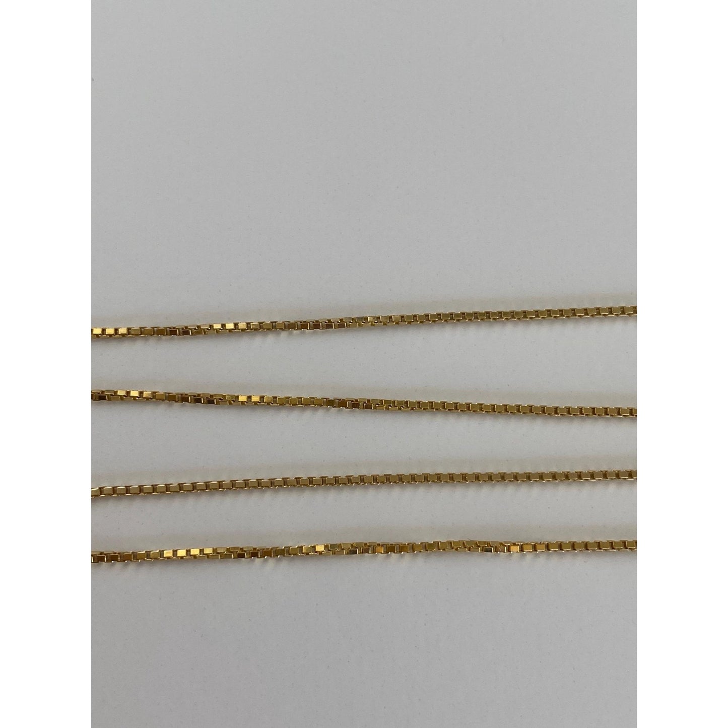Vintage Solid 14k Yellow Gold Box Chain Necklace - 16.25 inches