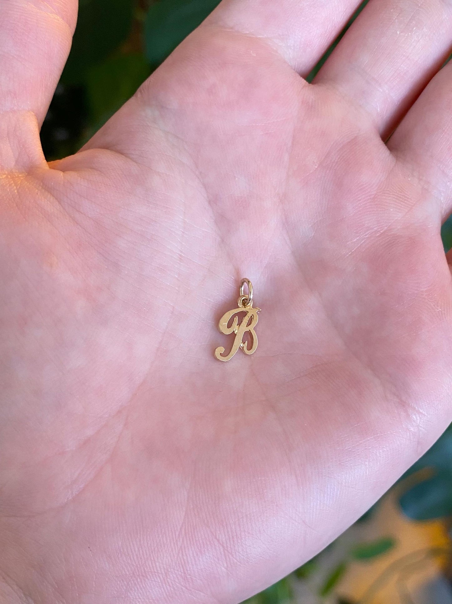 Solid 14k Yellow Gold Initial 'B' Charm