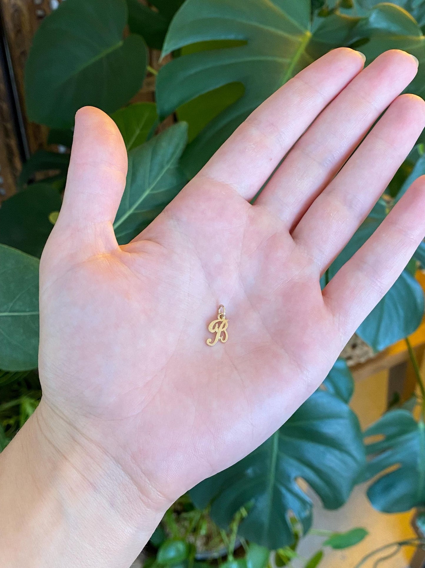 Solid 14k Yellow Gold Initial 'B' Charm