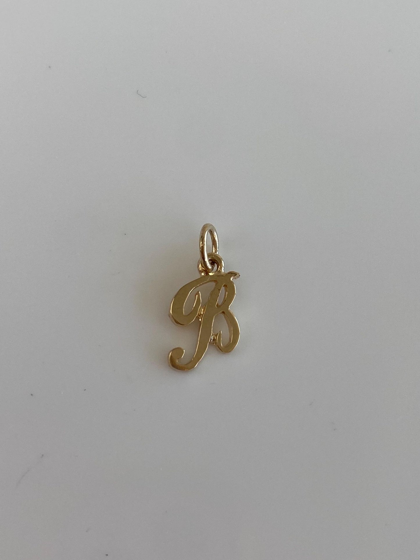 Solid 14k Yellow Gold Initial 'B' Charm