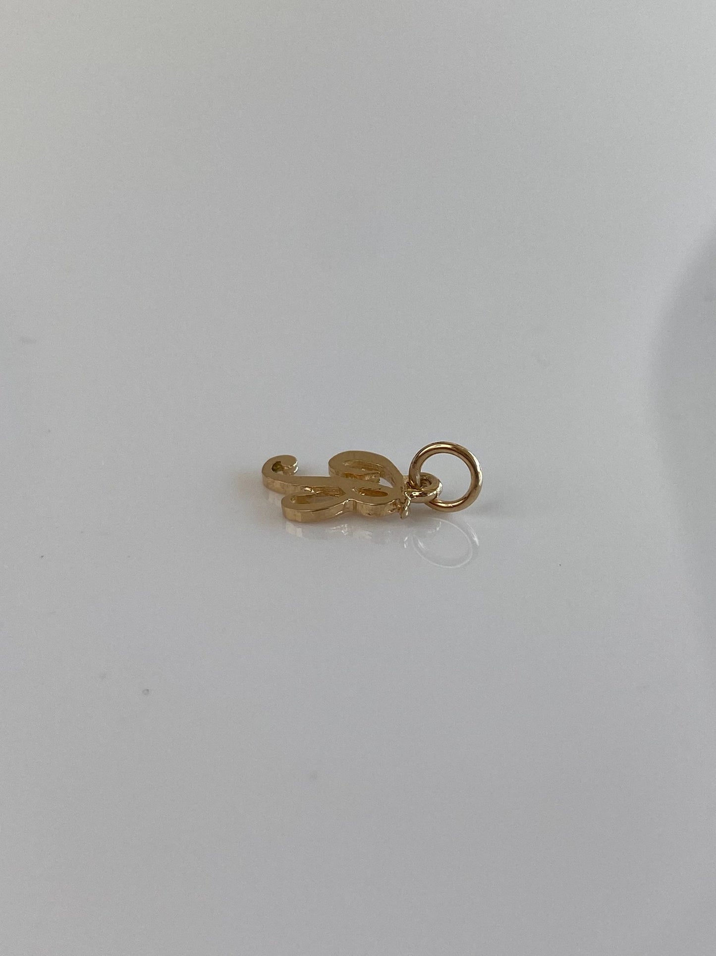Solid 14k Yellow Gold Initial 'B' Charm
