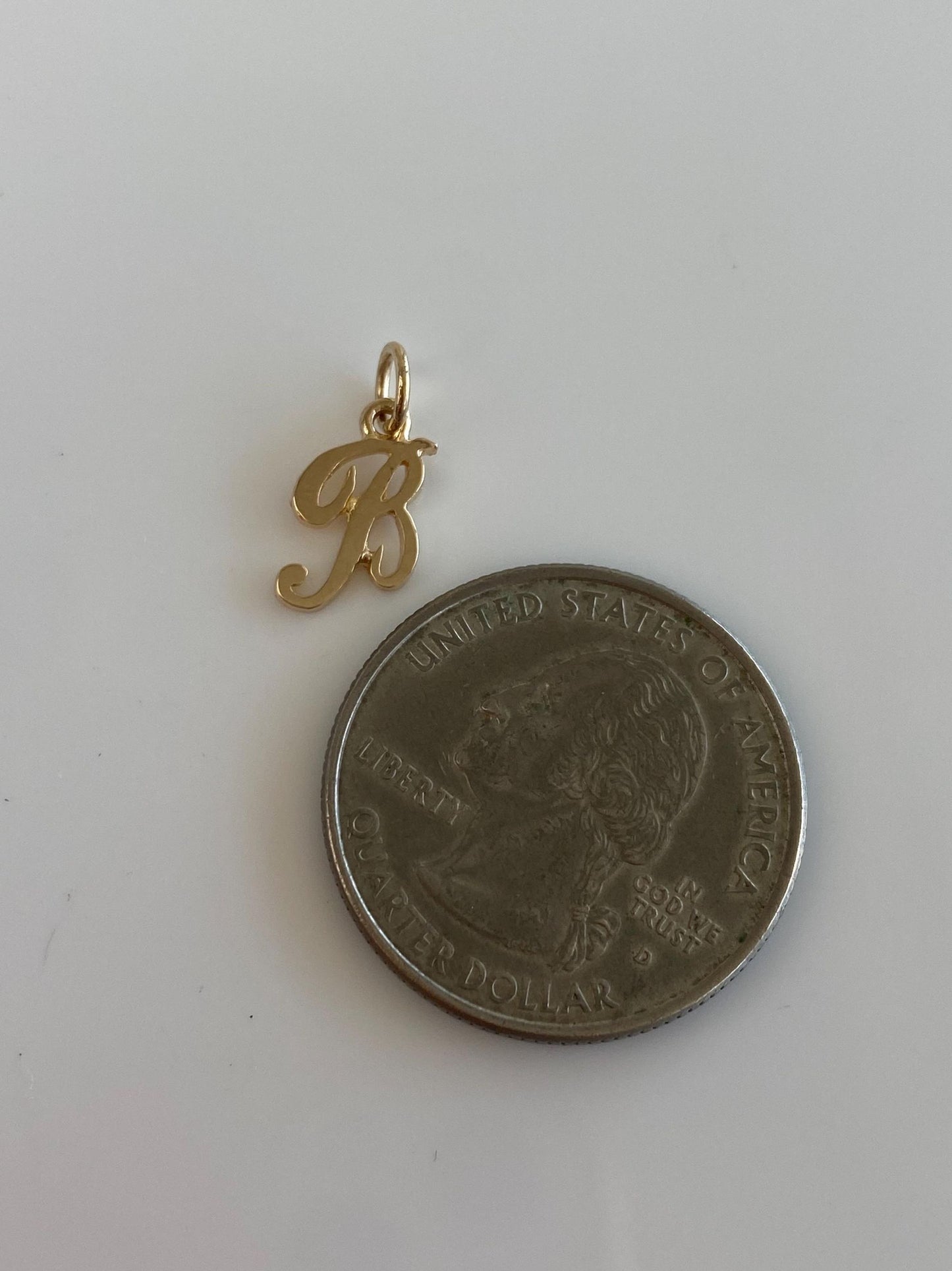 Solid 14k Yellow Gold Initial 'B' Charm