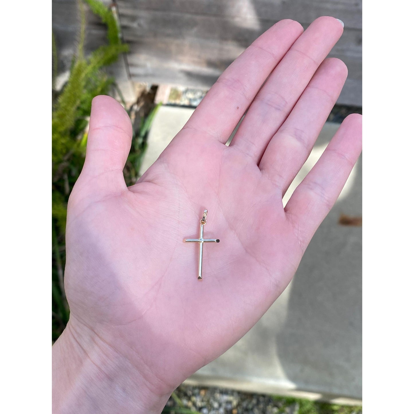 Vintage 14k Yellow Gold Cross Charm