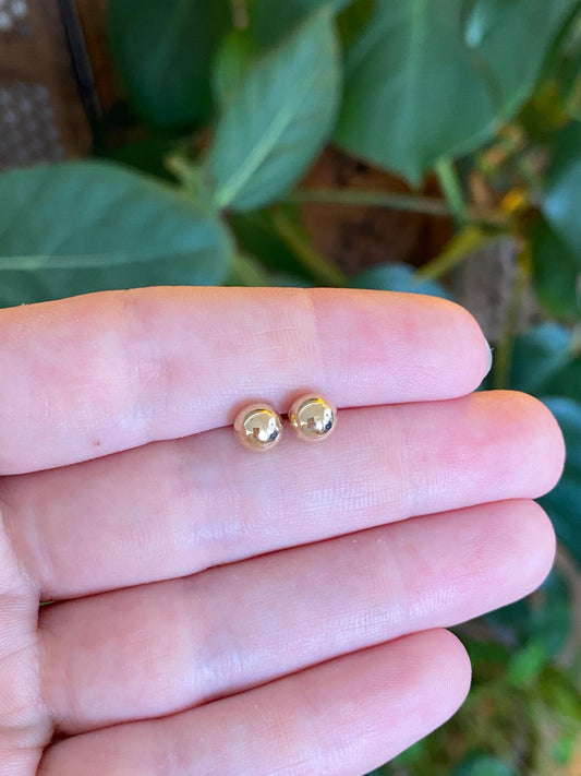 Vintage 14k Yellow Gold Ball Stud Earrings