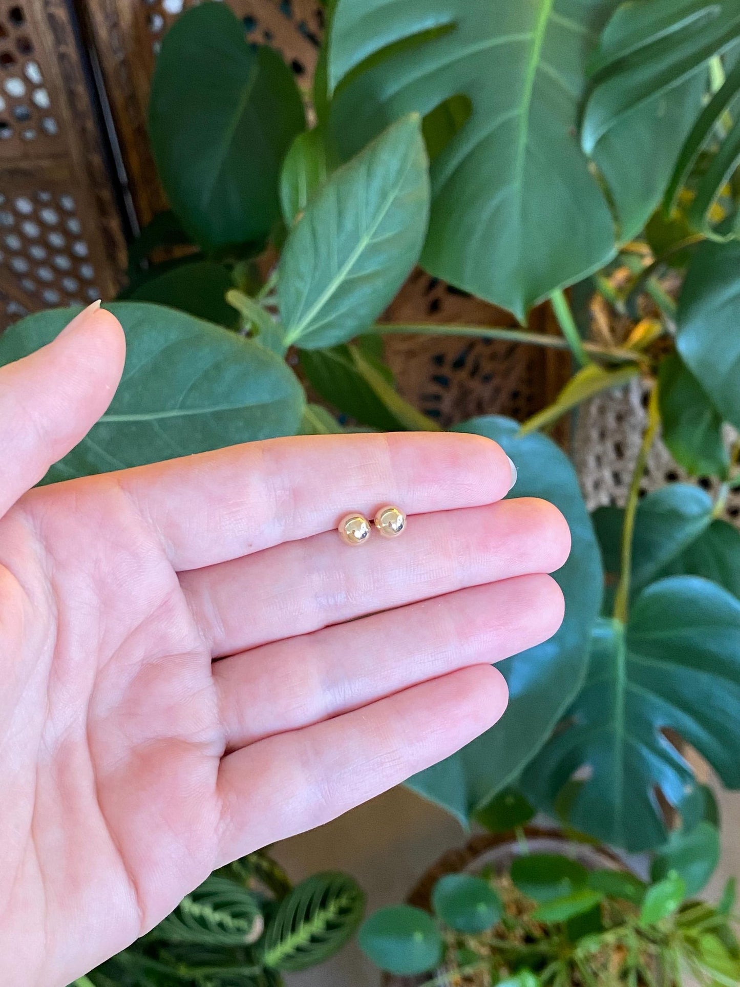 Vintage 14k Yellow Gold Ball Stud Earrings