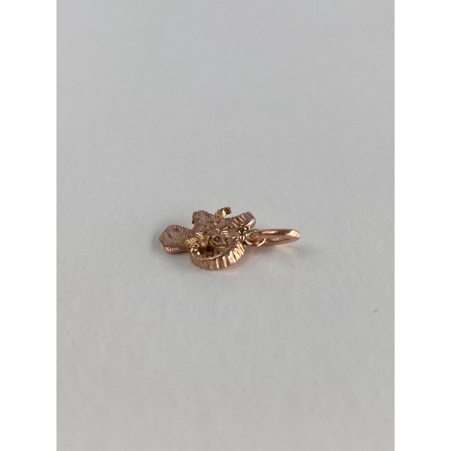 Vintage Solid 10k Rosey Gold Ram Head Charm