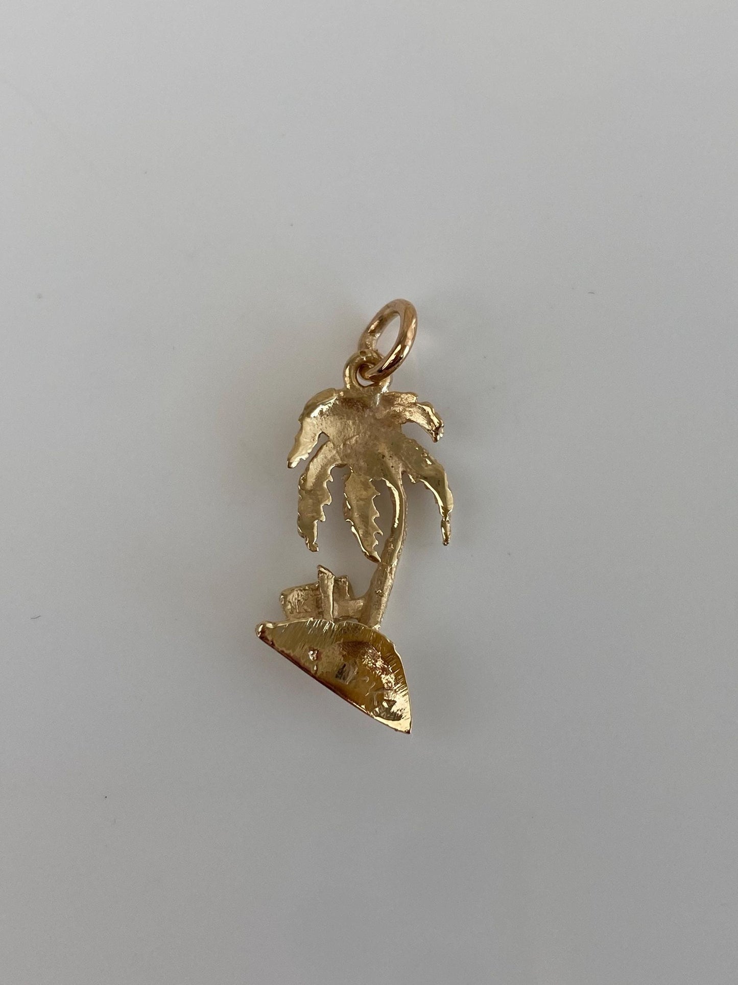 Vintage Solid 14k Yellow Gold Florida Palm Tree Charm