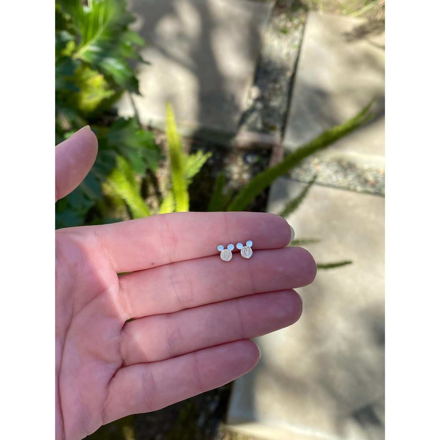 Vintage Solid 14k Yellow Gold Mickey Mouse Stud Earrings