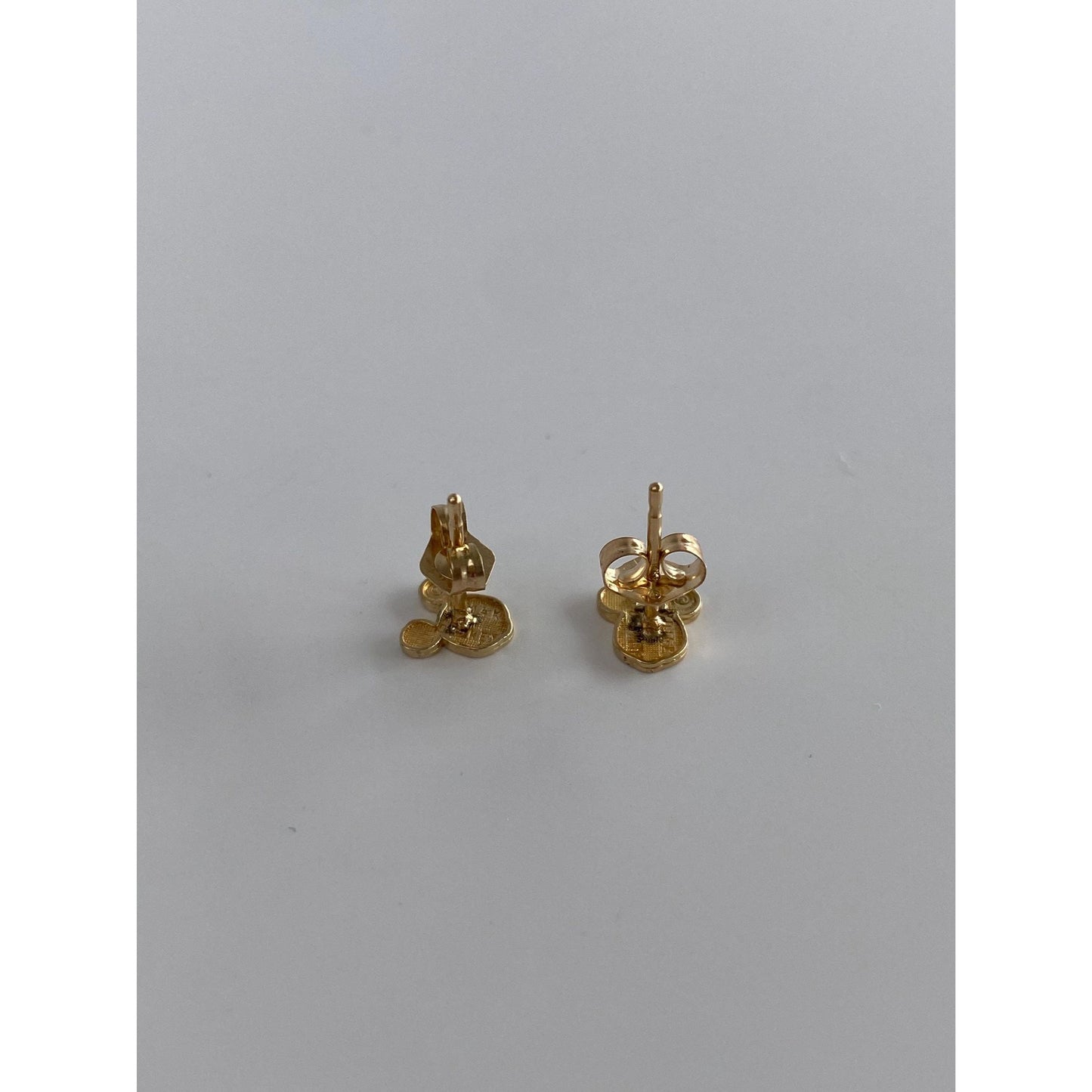 Vintage Solid 14k Yellow Gold Mickey Mouse Stud Earrings