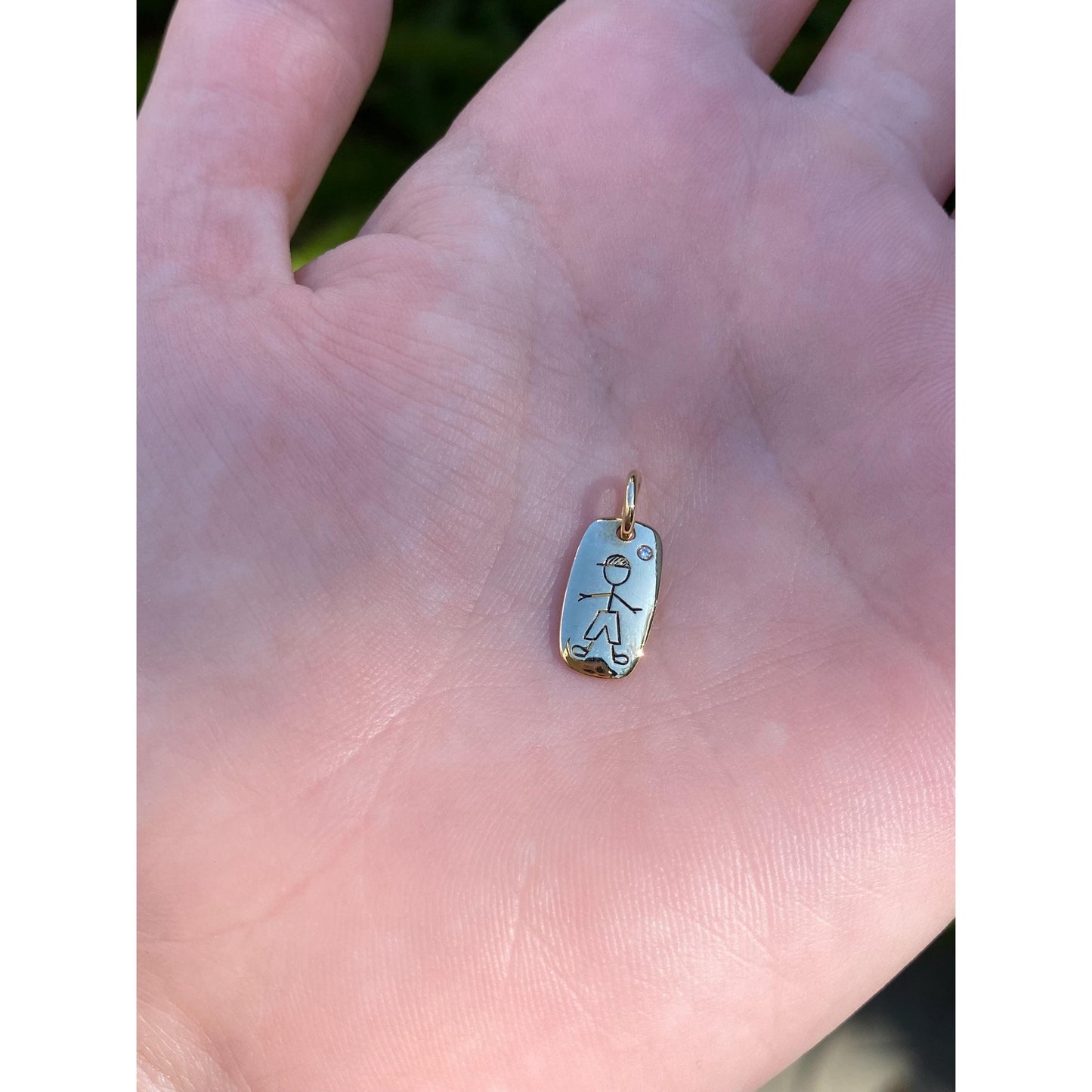 Vintage Solid 14k Yellow Gold Diamond Little Boy Name Charms