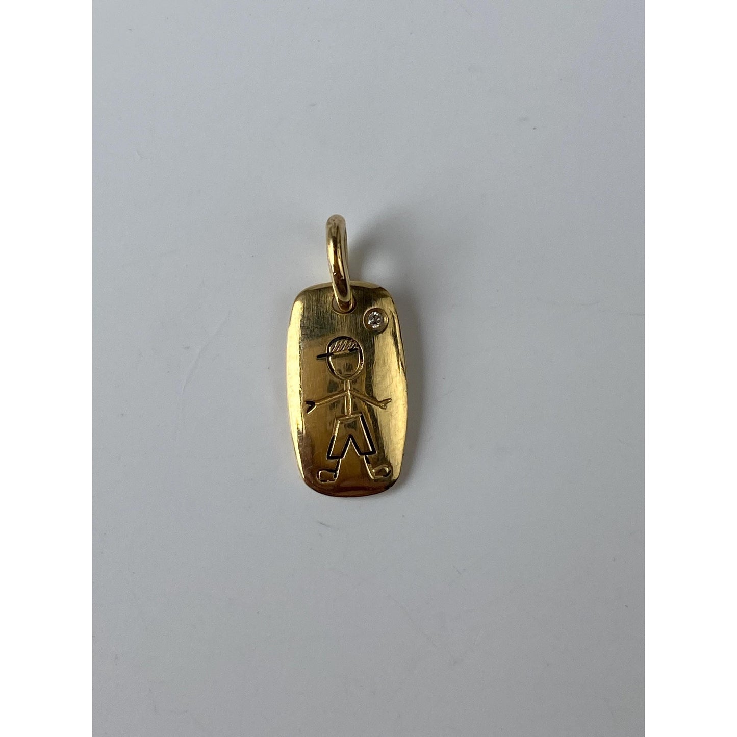 Vintage Solid 14k Yellow Gold Diamond Little Boy Name Charms