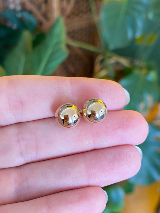Vintage 14k Yellow Gold Ball Stud Earrings