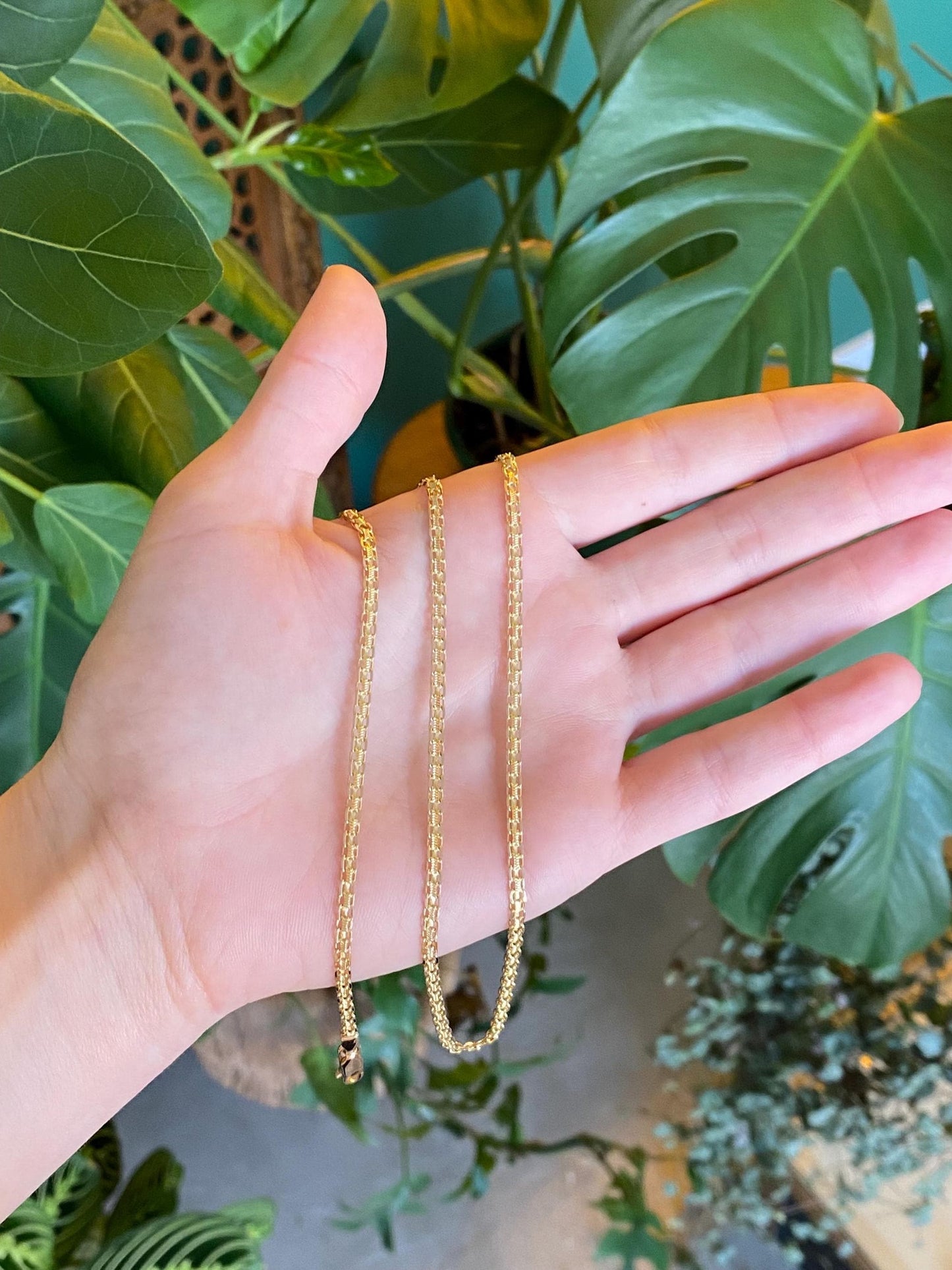 Vintage Solid 14k Yellow Gold Bismark Chain Necklace - 20.25 inches