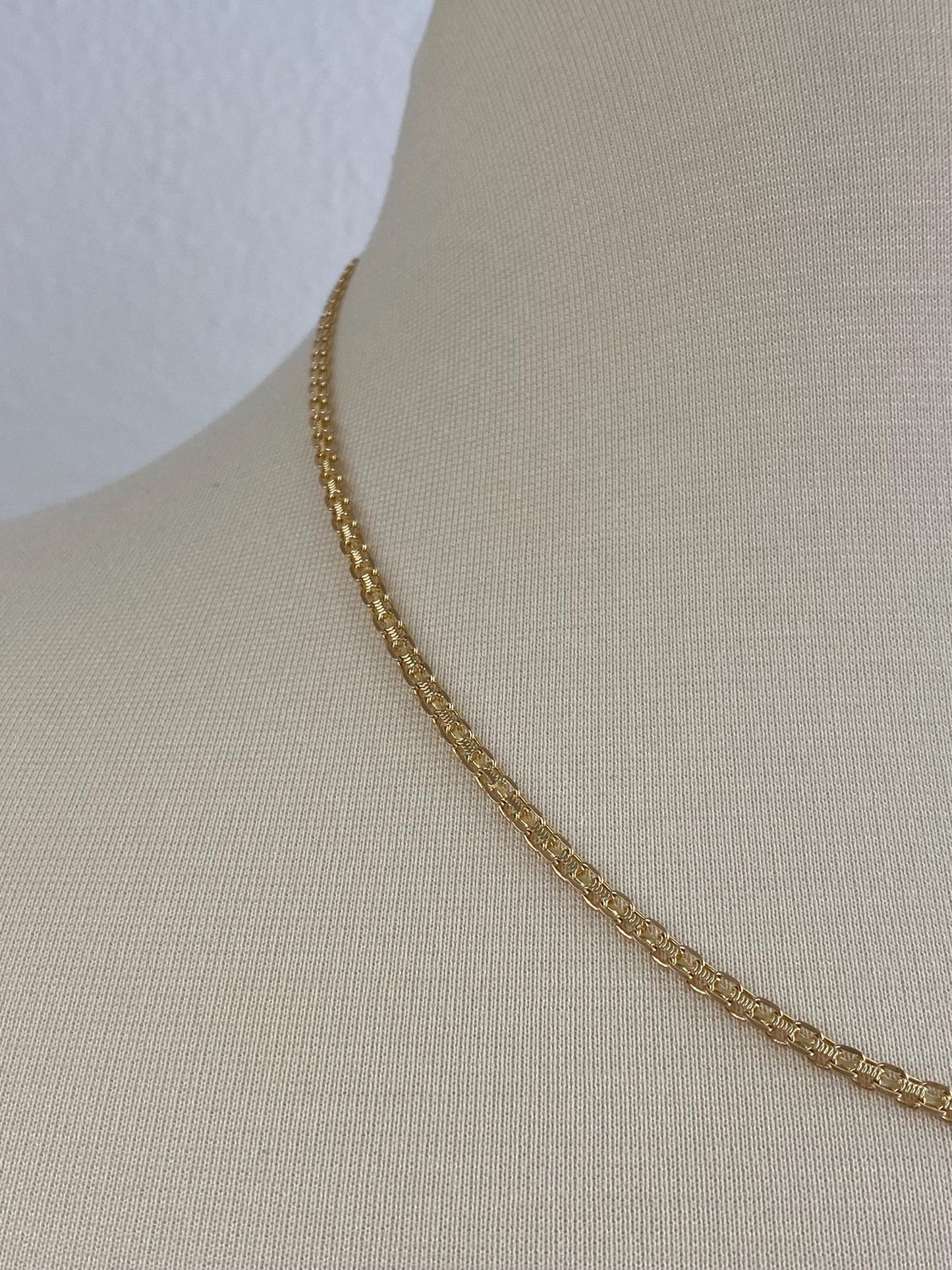 Vintage Solid 14k Yellow Gold Bismark Chain Necklace - 20.25 inches