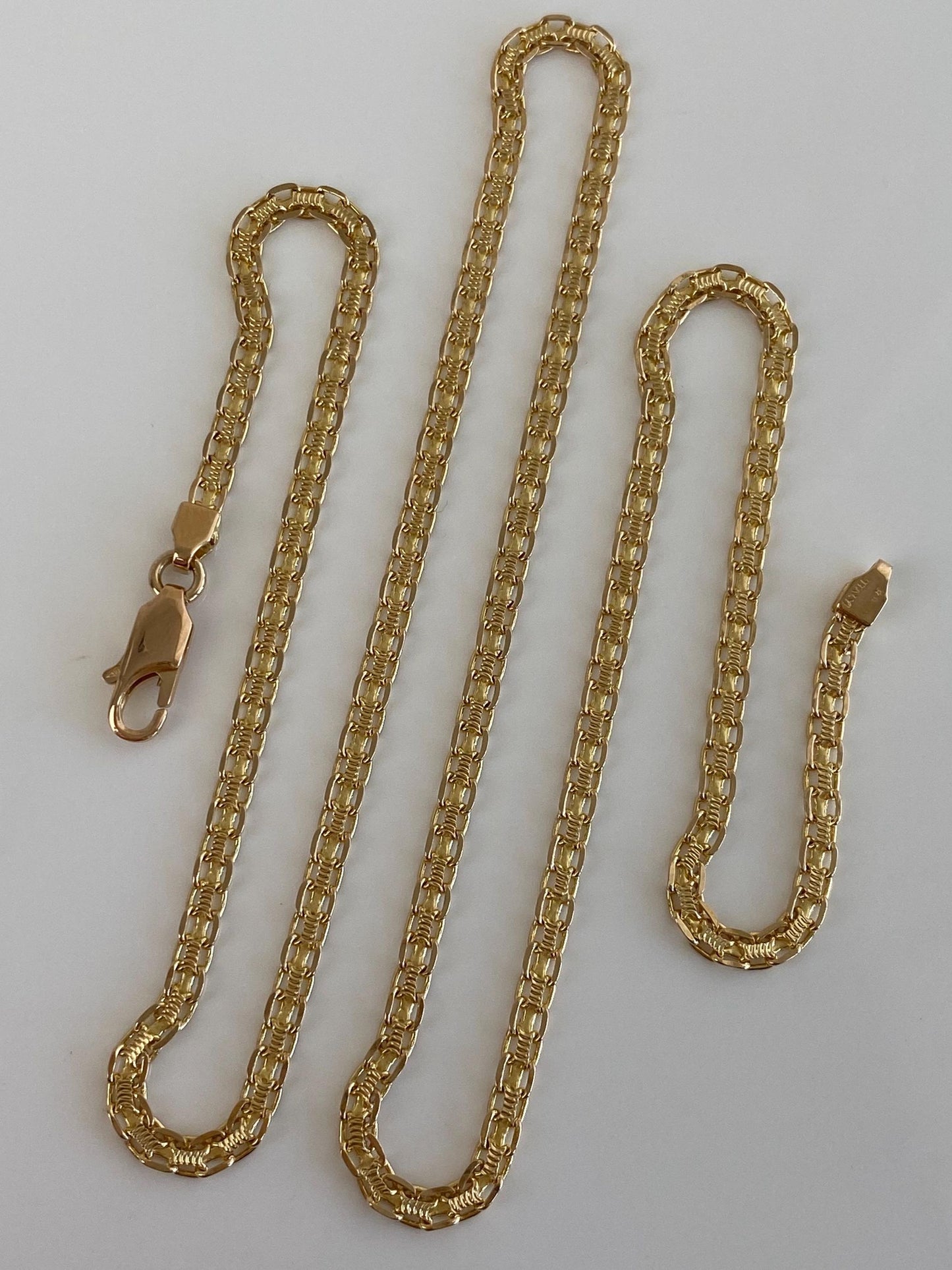 Vintage Solid 14k Yellow Gold Bismark Chain Necklace - 20.25 inches