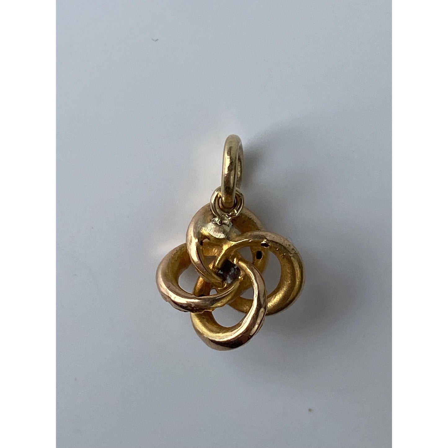 Vintage Solid 14k Yellow Gold Pink Spinel Knot Stick Pin Conversion Charm