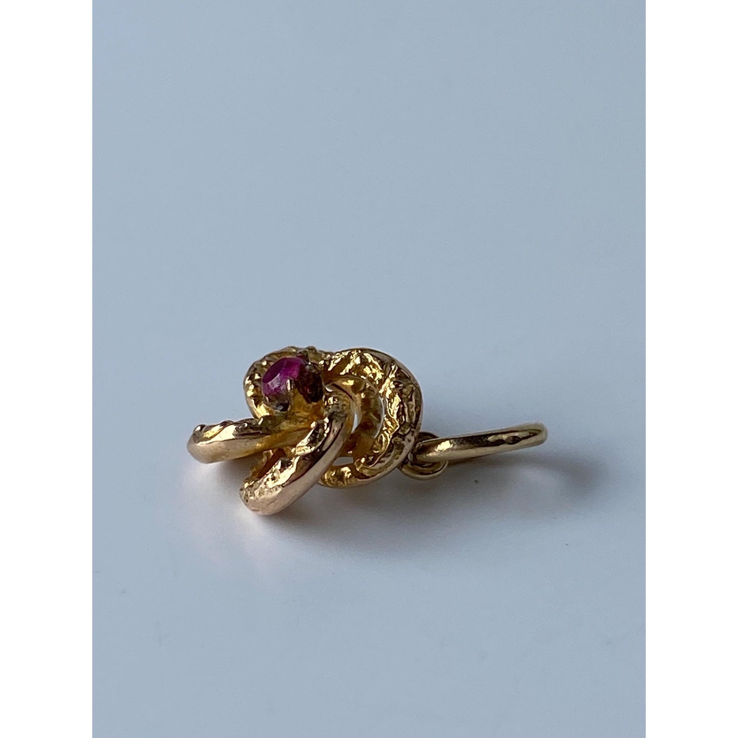 Vintage Solid 14k Yellow Gold Pink Spinel Knot Stick Pin Conversion Charm