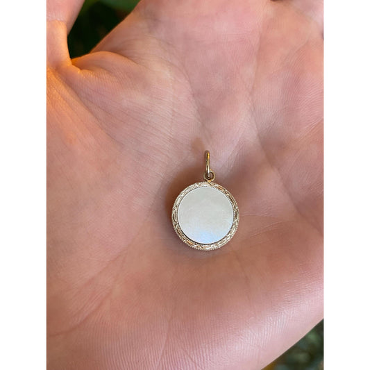 Vintage 14k White Gold MOP Cufflink Conversion Charm